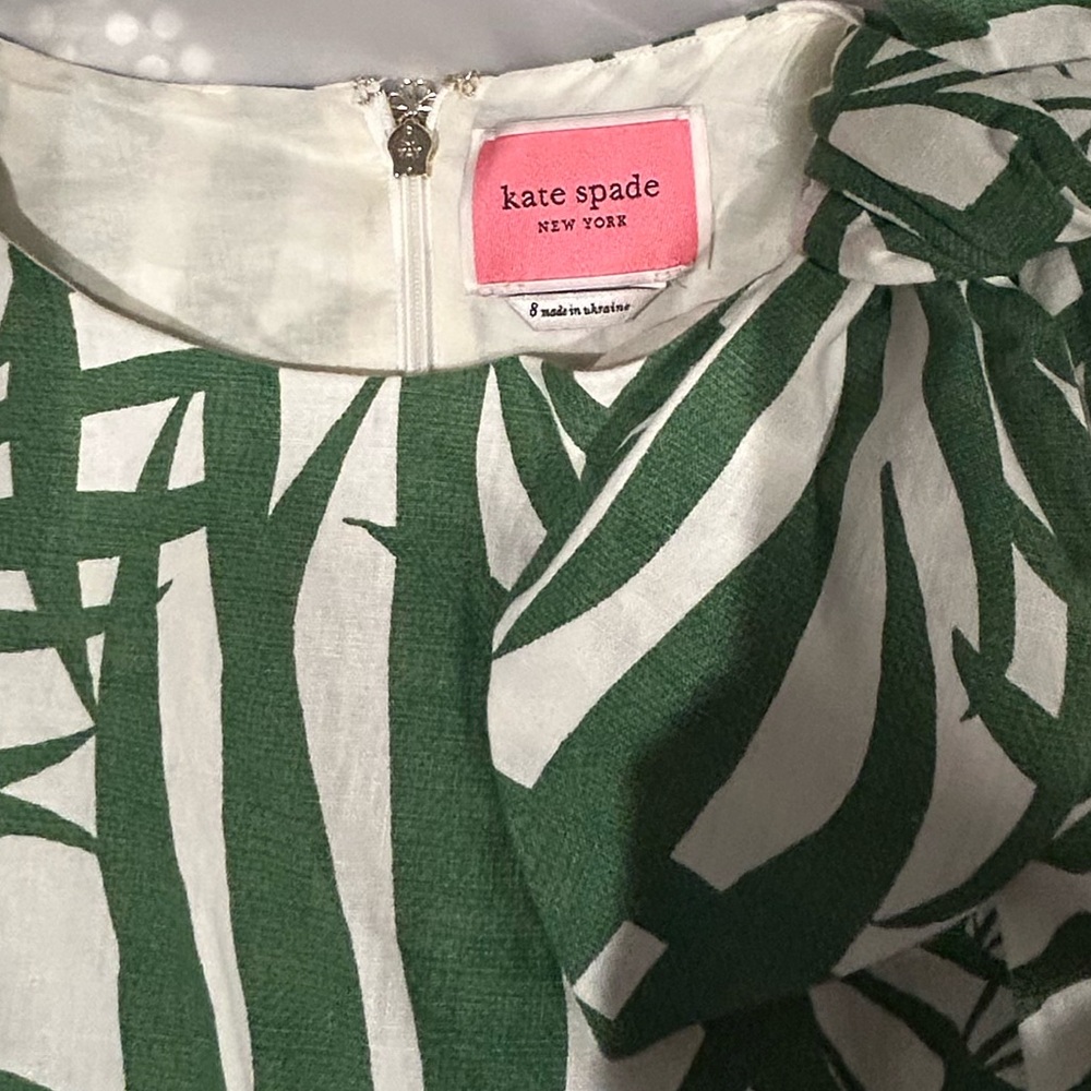 Kate Spade, Palm Frond Dress Knot Shoulder Dress, size 8 - Picture 7 of 11